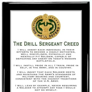 The Drill Sergeant Creed Plaque,Army Plaque,Military Plaque,Retirement Plaque,Promotion Gift,PCS Plaque,Going Away Gift,Military Gift