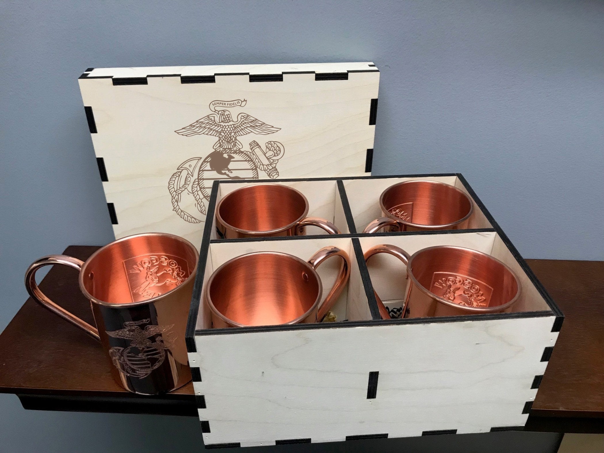 Marine Corps Engraved Moscow Mule Mugs Personalized Moscow Etsy