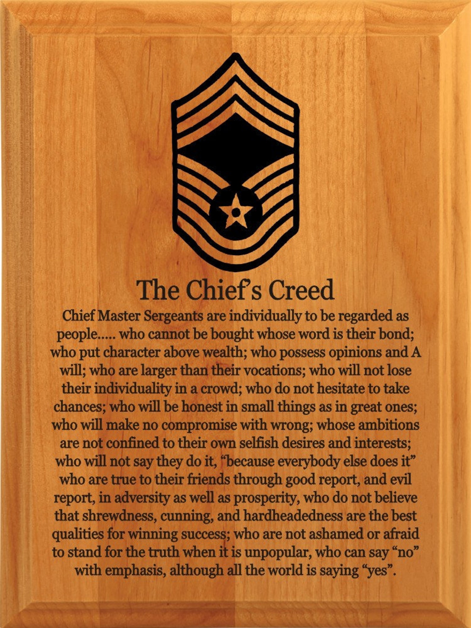 Air Force Chief's Creed PlaqueAir Force PlaqueMilitary Etsy