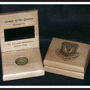 Walnut munt vak militaire Gift, militaire munt vak, Challenge Coin vak Coin vak, Walnut Box, driemaandelijkse Award vak, jaarlijkse Award Box