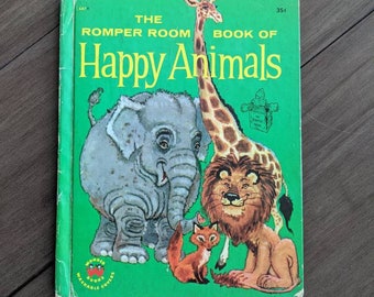 Vintage 1957 Romper Room Book of Happy Animals - Collectible Children's Book