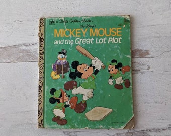 Walt Disney's Mickey Mouse and the Great Lot Plot, 1974, A Little Golden Book, Vintage Children's Book, Book Gift