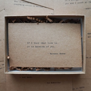 Literary Love Quote Cards: Kraft Cards in Box