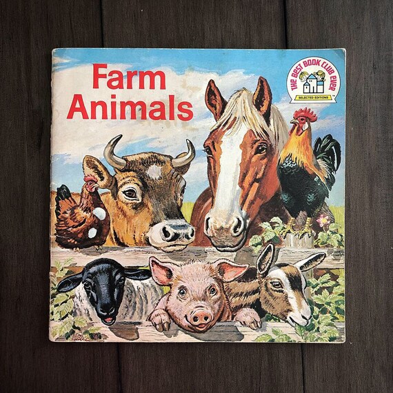 vintage easter book farm animals vintage kids book childrens book book gift easter gift baby shower book animal book farm animals book