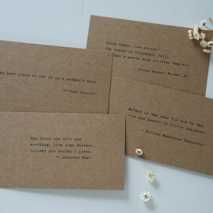 20 afdrukbare literaire citaten over moeders in vintage typemachinelettertype, Moederdagcadeau, cadeau boekenliefhebber, cadeau voor moeders