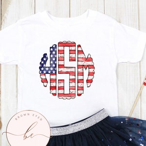Youth patriotic shirt, USA, patriotic monogram, flag monogram, fourth of July, patriotic shirt, red white and blue, girl patriotic tee
