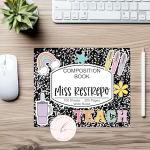 Teacher Mouse Pad, Teacher gift, back to school, Composition Teacher Mouse Pad, Custom Teacher Mouse Pad, Teacher Appreciation Gift