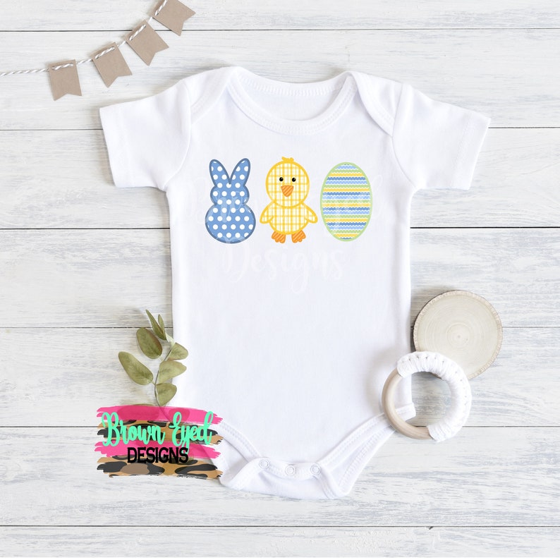 Easter Boy Onesie Bunny Chick Easter Egg Easter Trio Etsy