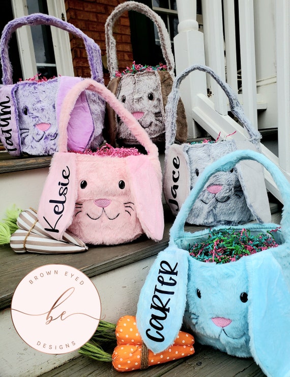 Easter basket, first easter basket, personalized easter basket, baby girl, baby boy, plush easter basket, bunny easter basket, easter gift