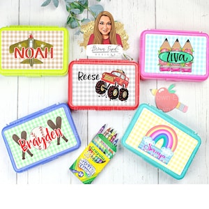 Personalized Pencil Box, School Pencil Box, back to school, elementary, busy box, toy storage, road trip, girl pencil box, boy pencil box