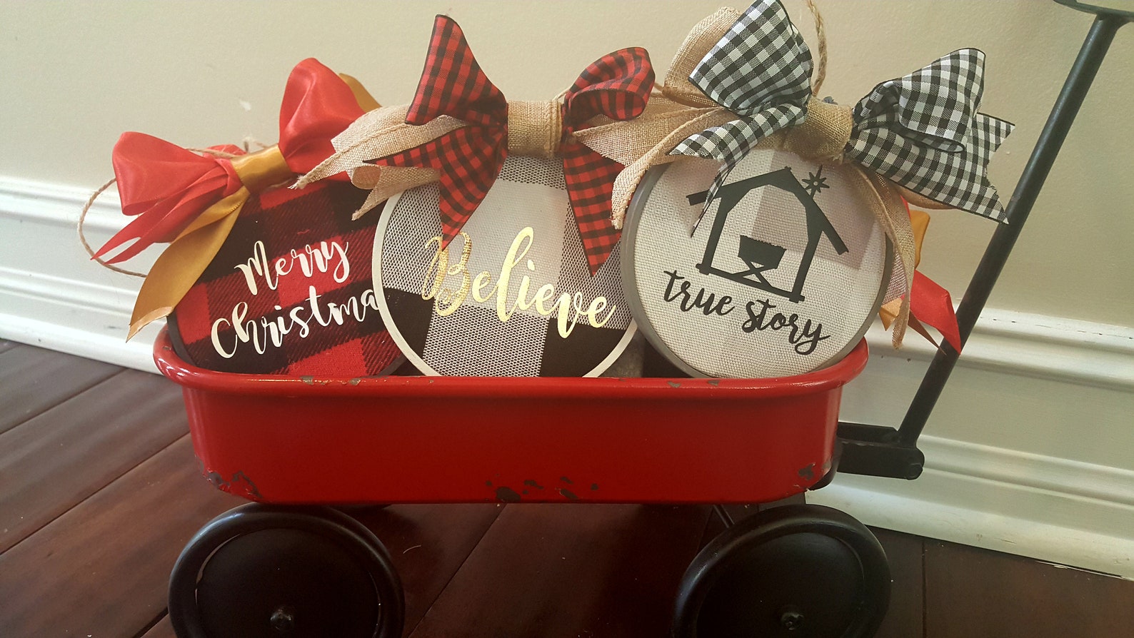 Christmas Ornaments Farmhouse Ornaments Hoop Ornaments Etsy