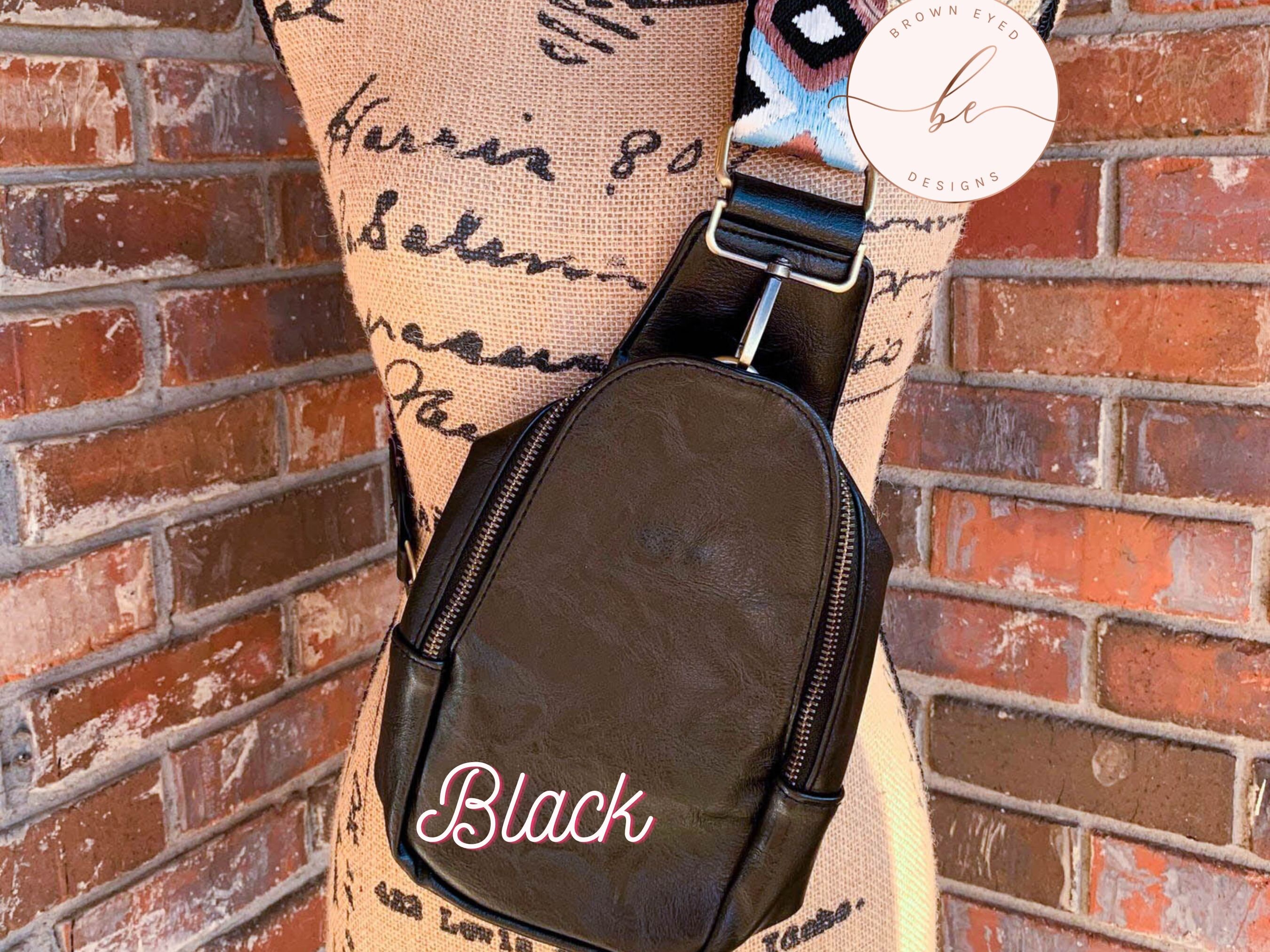 Nabegum Women's Leather Cow Print Parttern Guitar Strap Crossbody Bag  Stylish Designer Handbags with Coin Purse (Black cow)