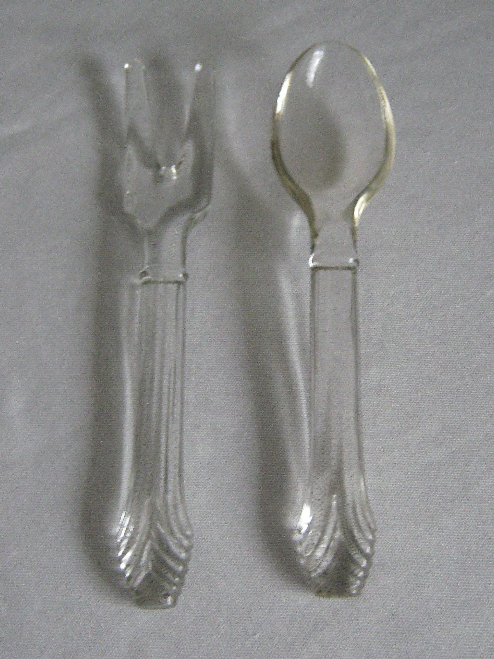 Glass Salad Fork and Spoon Vintage Salad Fork/Spoon Fork and Etsy Polska