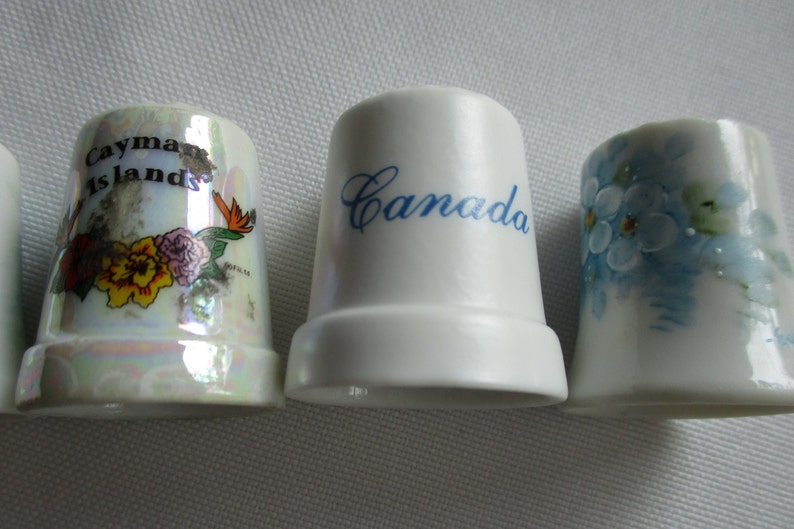 RARE 6 Thimbles Vintage Porcelain Thimbles Unique Thimbles Etsy