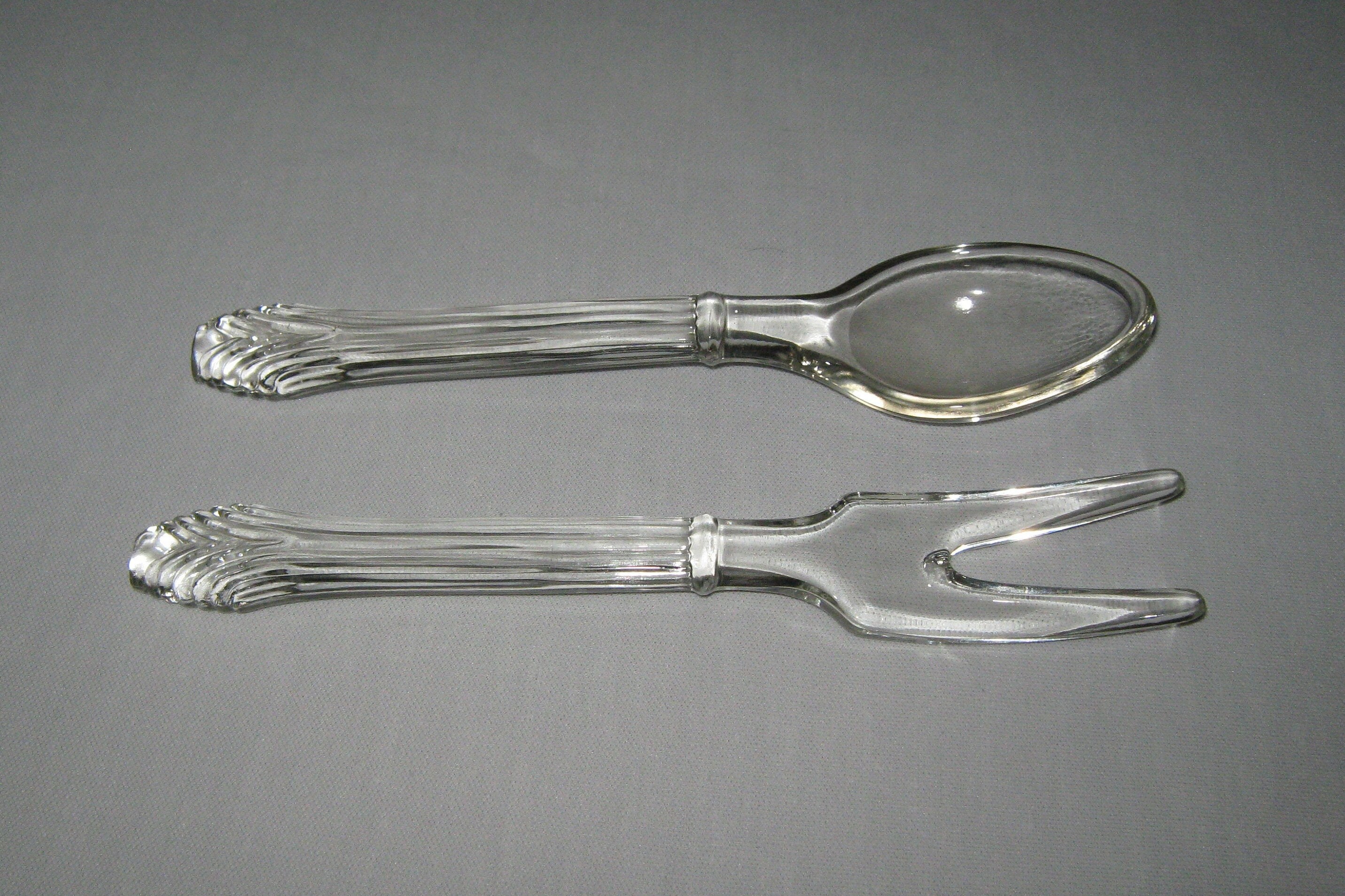 Glass Salad Fork and Spoon Vintage Salad Fork/Spoon Fork and Etsy Polska
