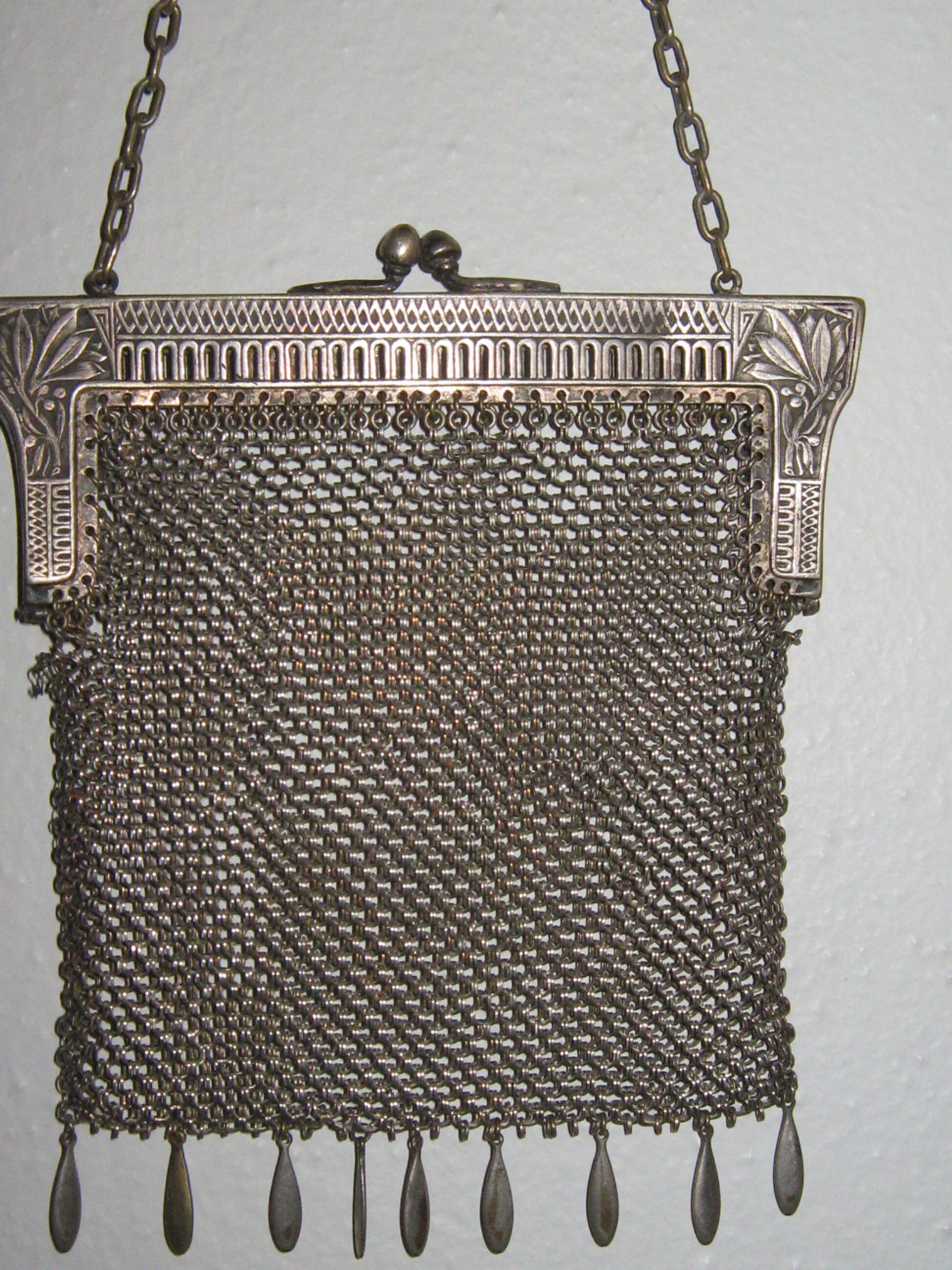 vintage german silver mesh purse