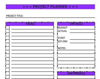 printable planner page - project planner (statement)