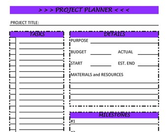 printable planner page - project planner (statement)