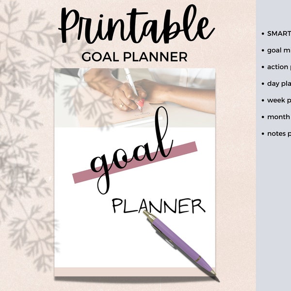 printable goal planner, goal setting planner, SMART goals, SMART goal planner, mind map, goal action plan
