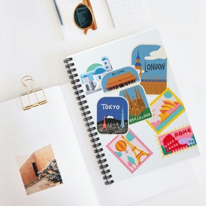 travel journal lined spiral notebook with pocket