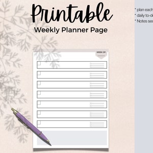 printable weekly planner page