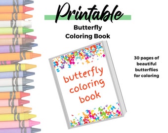 Butterfly Coloring Book: 30 Printable Pages (PDF Pattern)