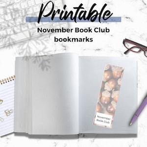 November book club set of printable bookmarks