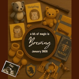 Magical Pregnancy Announcement for Social Media, Editable Letter Board Pregnancy Announcement, Digital Announcement, Instant Download