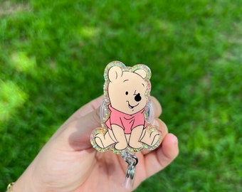 Winny  Badge holder | bash holder for pediatrician | badge clip | retractable badge | winni Pooh accessories | eyore | piglet |