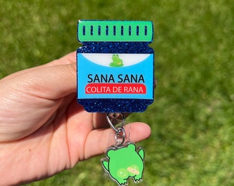Bobine pour badge Sana Sana Colita de rana -Porte-badge Vicks-Vaporu|Moulinet pour badge-Culture hispanique-Boutique latino