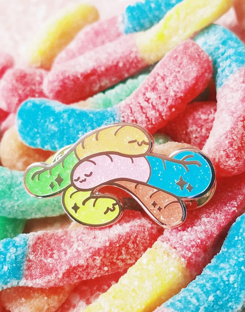 Sour Gummy Worm Enamel Pin | Etsy