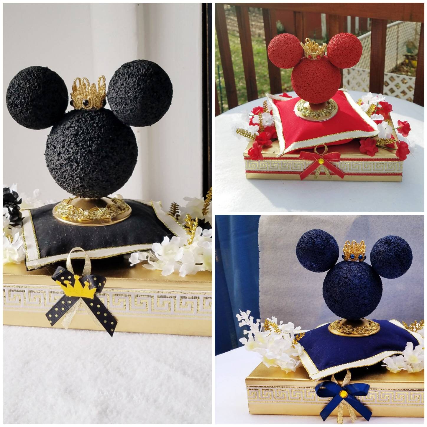 Royal Mickey Mouse Centerpiece Royal Prince 1st Birthday Etsy