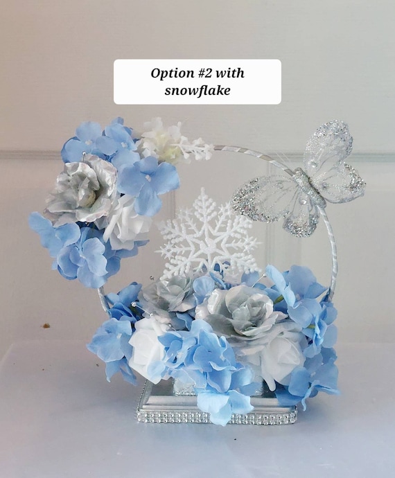 Winter Wonderland Baby Shower, Quinceanera Decor, Winter Onderland Decor,  Butterfly Centerpiece, Snowflake Centerpiece, Winter Wonderland 