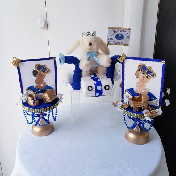 Royal Prince Centerpiece Baby Boy Decorationsroyal Blue Etsy
