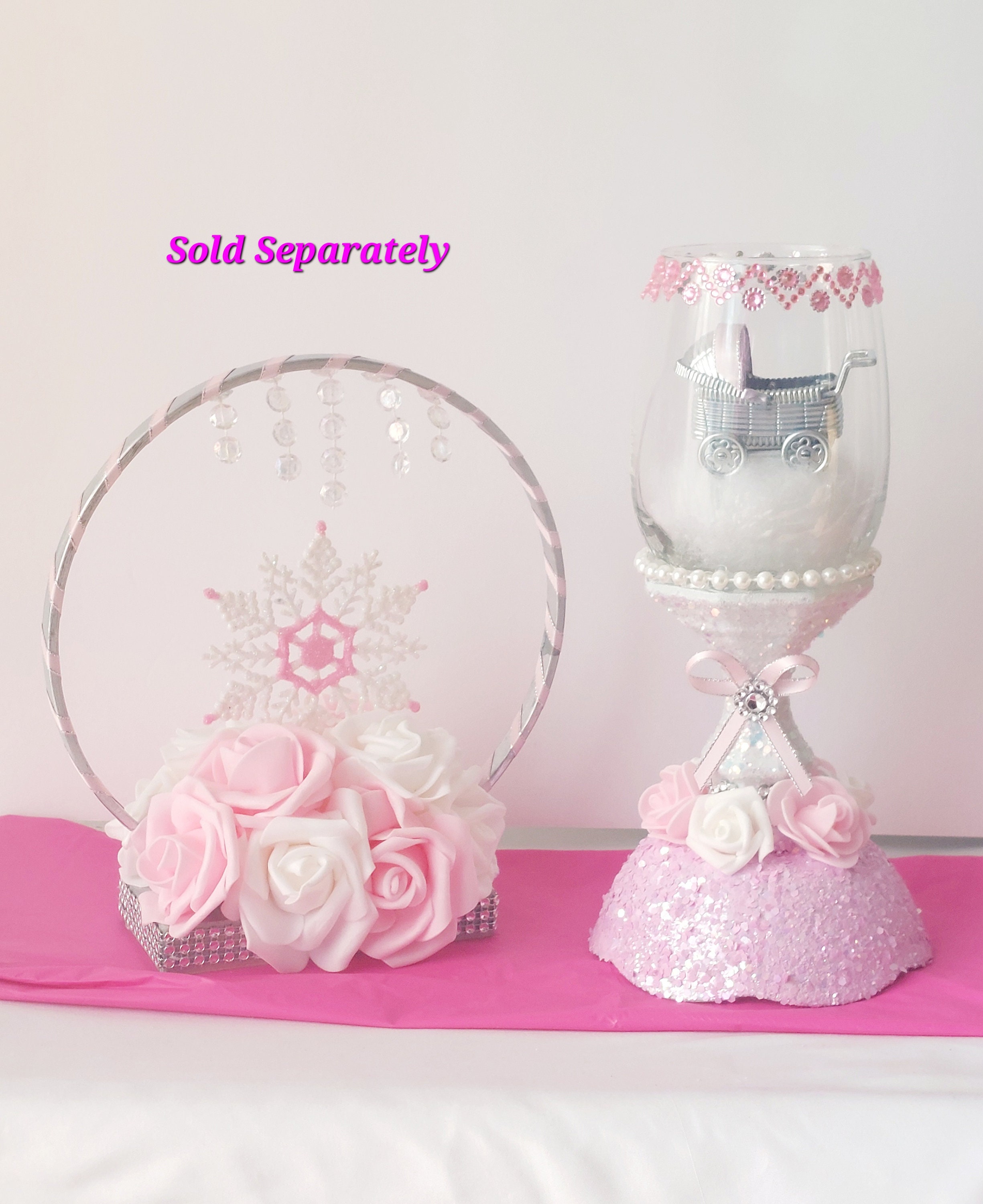 Winter Wonderland Baby Shower Winter Wonderland Quinceanera Snowflake Centerpiece Pink Baby Shower Decor Baby Shower Decor
