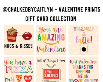 Tarjeta de regalo imprimible de San Valentín - Comida - Adulto - Niño - Maestro - Clase - Feliz Día de San Valentín - Descarga digital - Género neutro