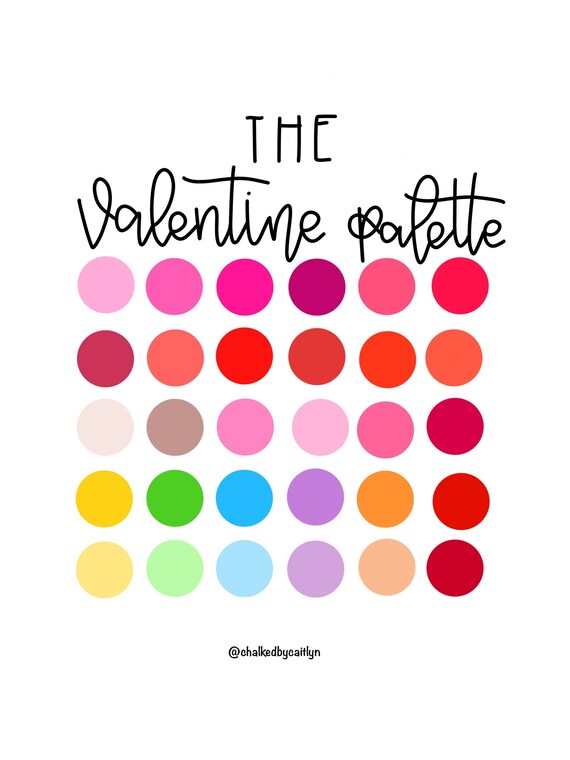 The Valentine Palette Procreate Custom Color Palette Ipad Etsy