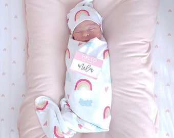 Hello My Name Is Baby Name Tag - Birth Announcement - Handwritten - Adoption - Birth Baby Newborn - Hospital - Fresh 48