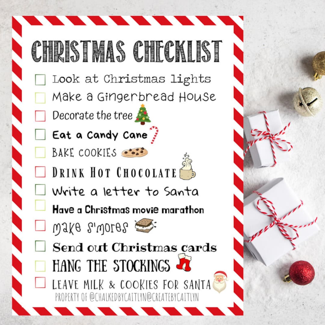 Christmas Checklist Merry Christmas Decorate the Tree Look at Christmas Lights Hang the Stockings Santa Claus - Etsy christmas-checklist-merry-christmas-decorate-the-tree-look-at-christmas-lights-hang-the-stockings-santa-claus-etsy
