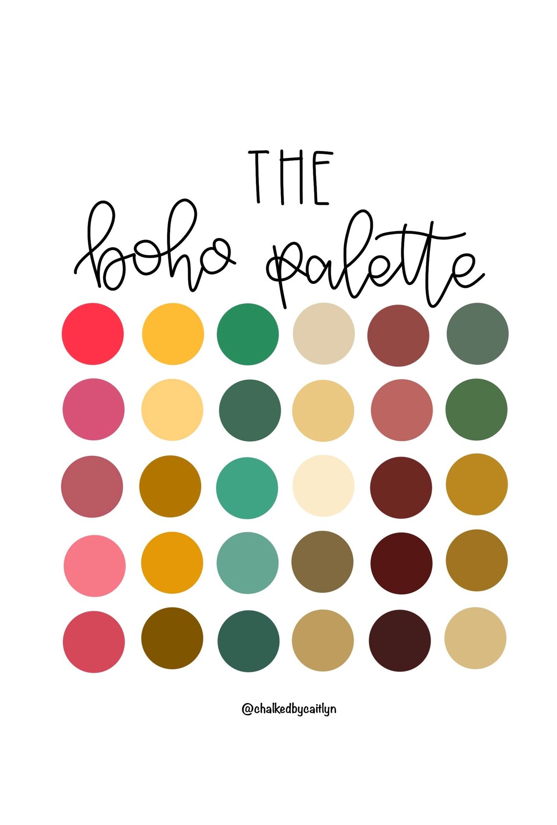 Die Boho Farbpalette Procreate Custom Color Palette iPad | Etsy