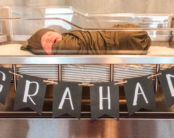 Baby Banner - Name Banner - Newborn - Hospital - Cart - Boy - Girl - Birth Announcement - Garland - Name