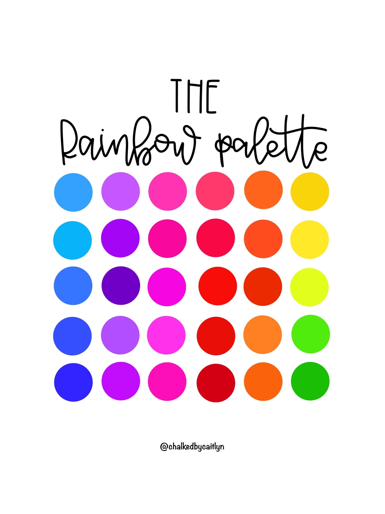 The Rainbow Palette Procreate Custom Color Palette Ipad Etsy UK
