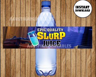 Fortnite Printable Slurp Juice Labels for 12 oz Gatorade