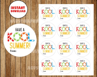 INSTANT DOWNLOAD End of the school year Have a COOL Summer Card, Note, Printable