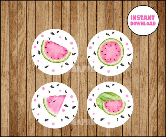 Watermelon Cupcakes Toppers Watermelon Birthday Toppers Etsy - roblox login christmas boarding pass username