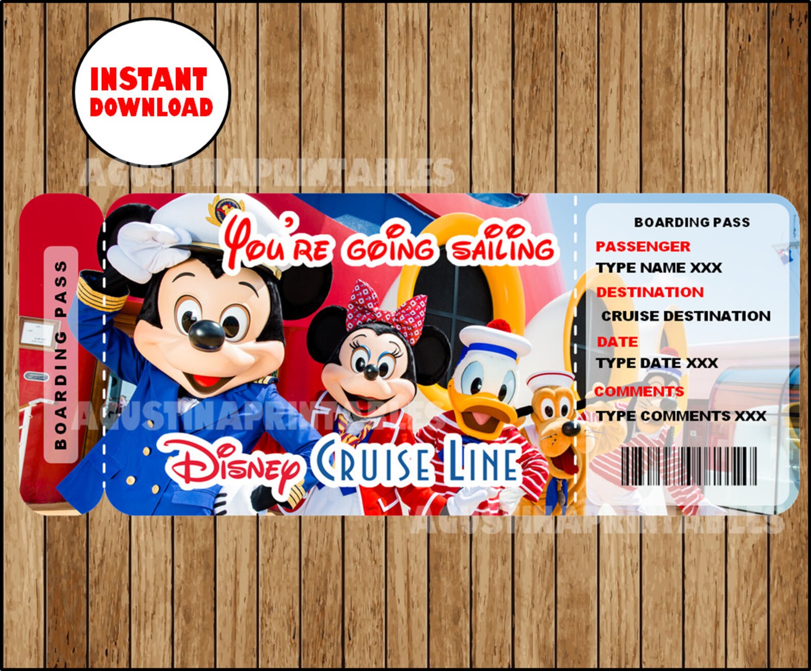 Disney Cruise Tickets Cruise Ticket Editable Text Surprise Etsy