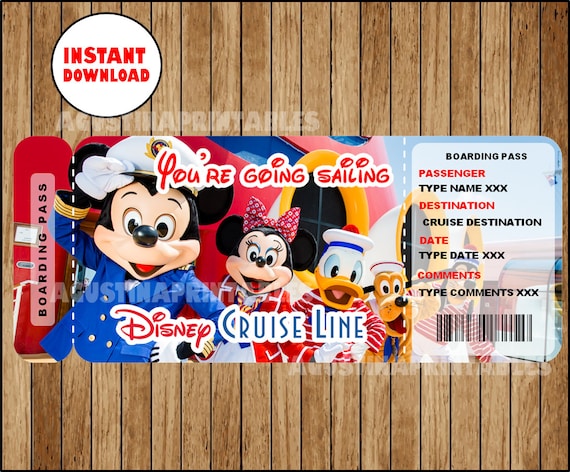 Disney Cruise Tickets Cruise Ticket Editable Text Surprise | Etsy
