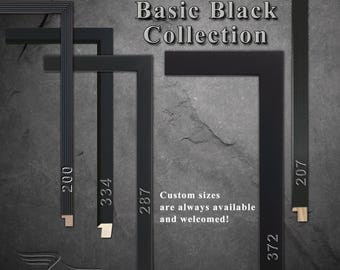 Handmade Black Picture Frame: Hardwood, Archival Backing. Conservation clear glass or acrylic.