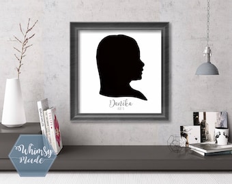Personalized Silhouette Custom Profile Portrait - Simple Minimalist