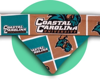 Coastal Carolina over the collar dog bandana - C C U- Chants - dog scarf - cat bandana - pet bandana  - dog apparel
